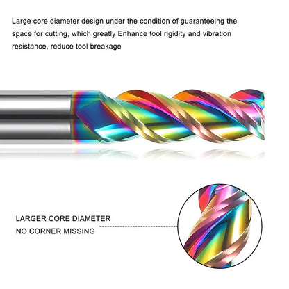 AZZKOR Aluminum Carbide Cutter HRC50/55/65 1.0-20.0mm