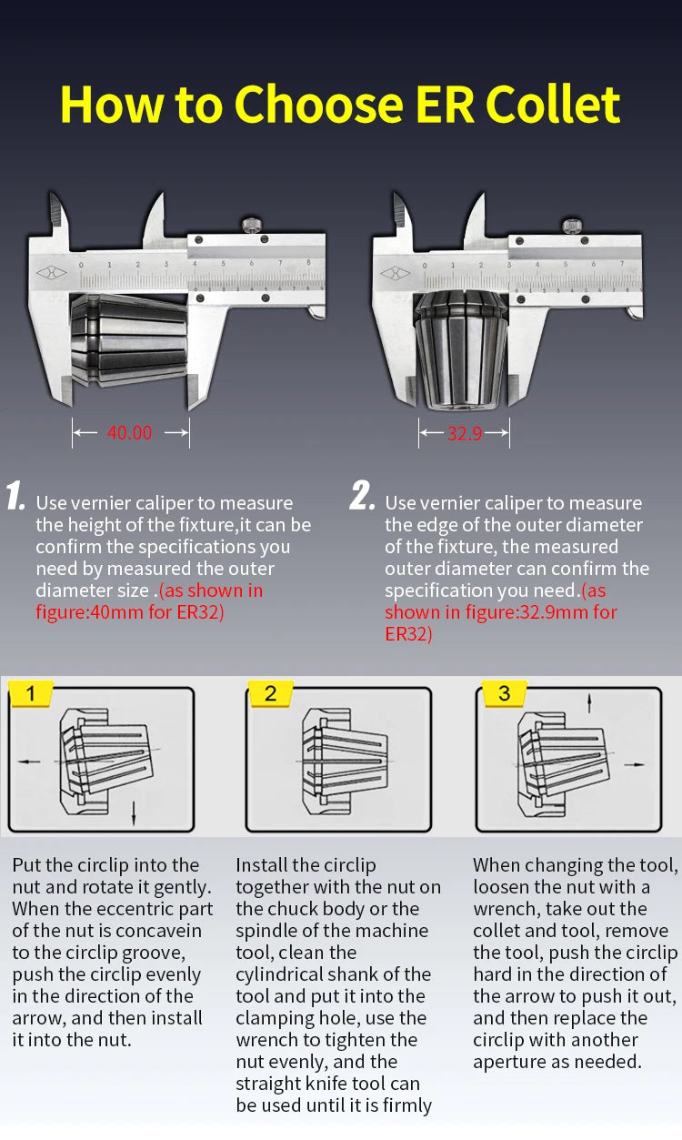 High Precision Collet ER11/ER16/ER20/ER25/ER32