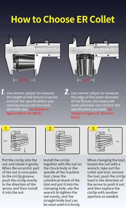 High Precision Collet ER11/ER16/ER20/ER25/ER32