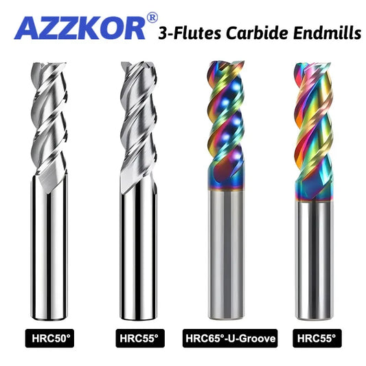 AZZKOR Aluminum Carbide Cutter HRC50/55/65 1.0-20.0mm